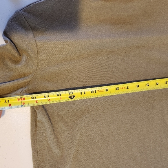 Oak + Fort Taupe Brown Mock Neck Long Sleeve Knit Top Thin Sweater Size XS Basic - Picture 5 of 9
